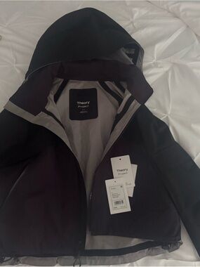 Theory Dark Plum Backed Nylon Jacket Tags